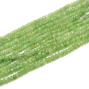 Zambia Emerald Rondelle Beads: Faceted May Birthstone, 6 Inch Strand