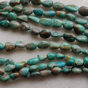 Arizona Turquoise Nugget Beads: Natural Gemstone Jewelry, 16&quot; Strand