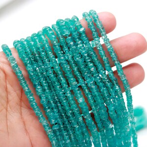 Faceted Sky Blue Apatite Rondelle Beads: Natural Gemstone, 4-5mm