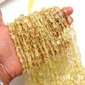 Lemon Quartz Faceted Tumble Beads Natural Lemon Quartz Nuggets Faceted Lemon Quartz Beads for Jewelry Good Quality Lemon Quartz Jewelry Bead