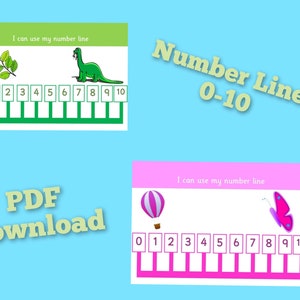 Number Line Dinosaurs 0-10 Maths early years Learning Resource