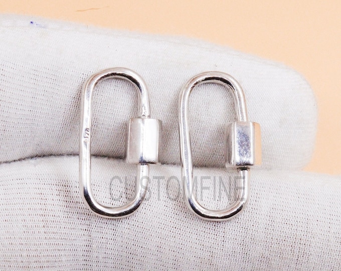 Fancy CZ Gold Carabiner Clasp Paperclip Charm Necklace main image 1