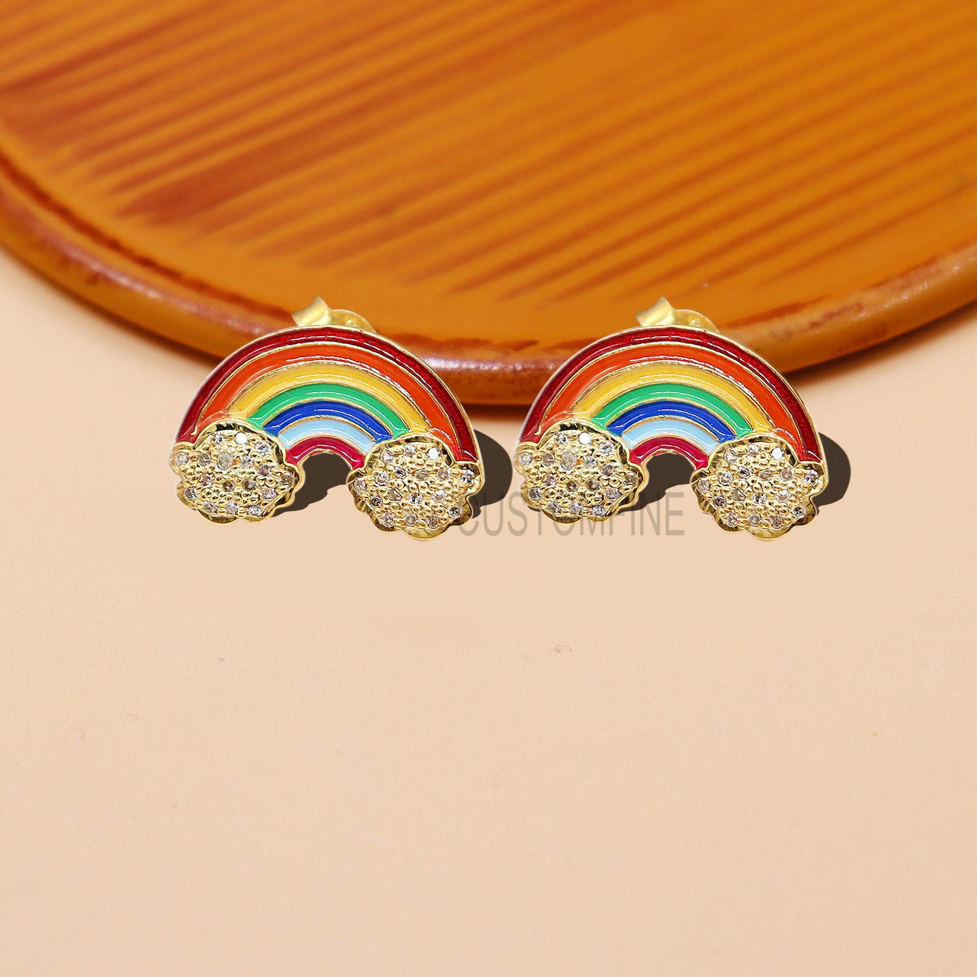 Small Rainbow Diamond Earrings 20.1101 by David Licata