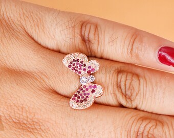 Lex & Lu Sterling Silver Stackable Expressions Cr Ruby & Cr Sapphire Butterfly Ring LAL12139 Lex & Lu Sterling Silver Stackable Expressions Cr Ruby & Cr Sapphire Butterfly Ring LAL12139