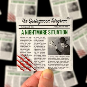 Horror Newspaper Sticker - Movie Inspired Halloween Horror Stickers 80s