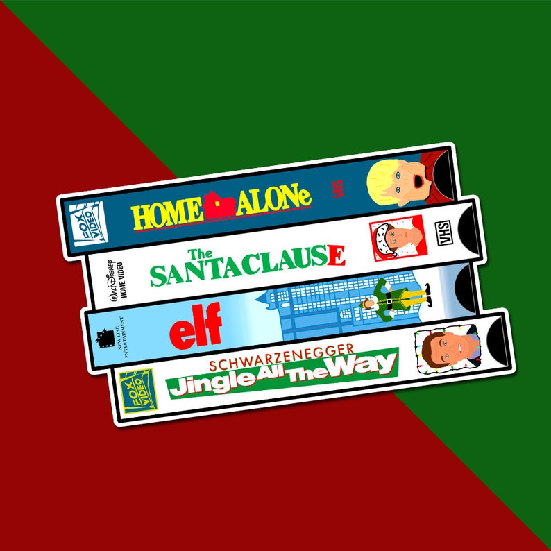 Christmas Movie VHS Stack Sticker Holiday Movies Christmas Etsy