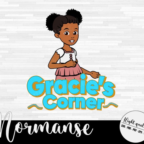 Gracie's FULL BODY Girl Hand Drawn Corner SVG Digital Etsy