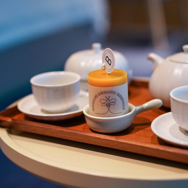 Pure Beez Petite Pillar 100g Beeswax Natural Airpurifier Glass Dome