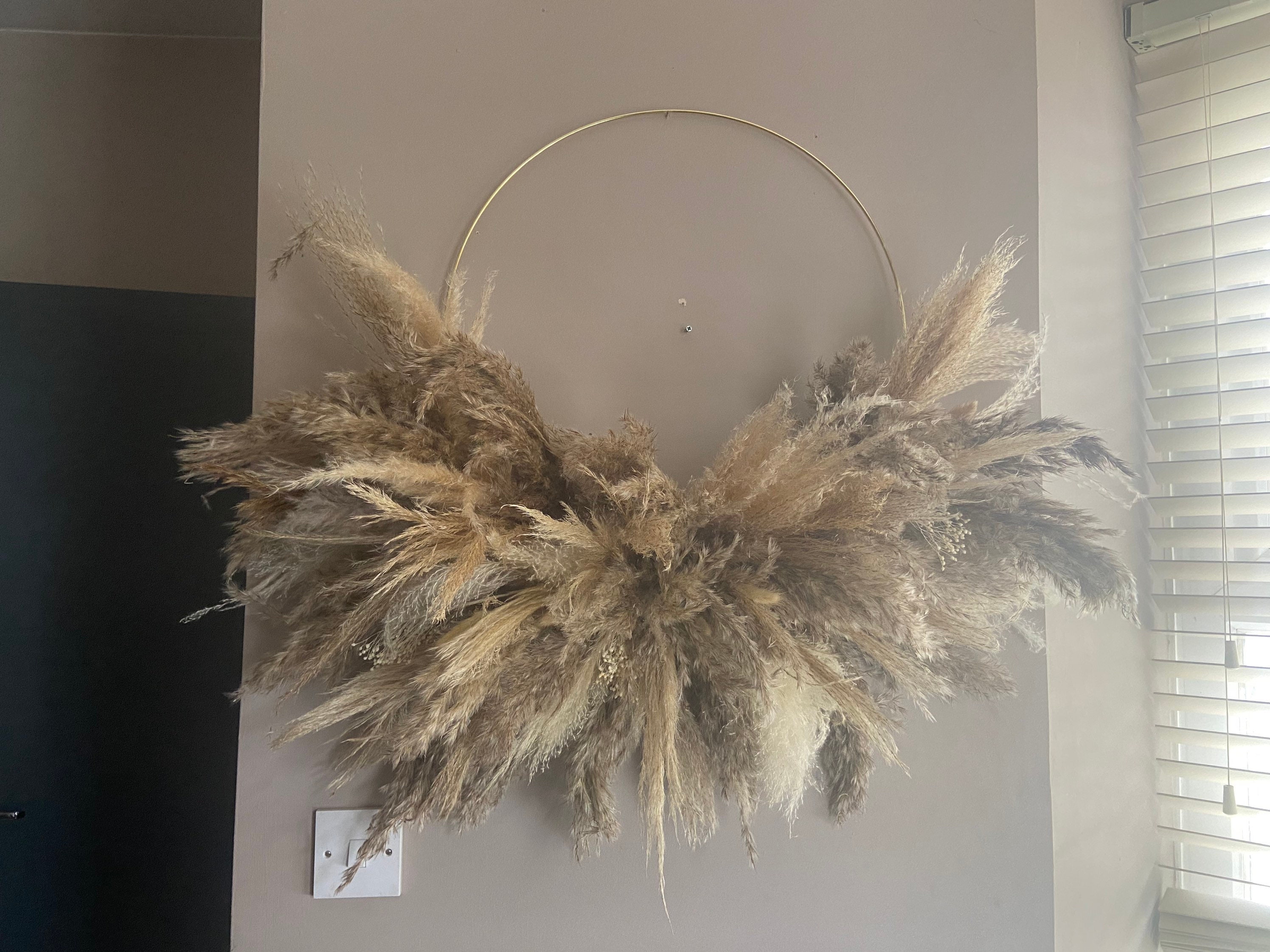 Large pampas grass hanging wreath pampas grass wreaths Etsy