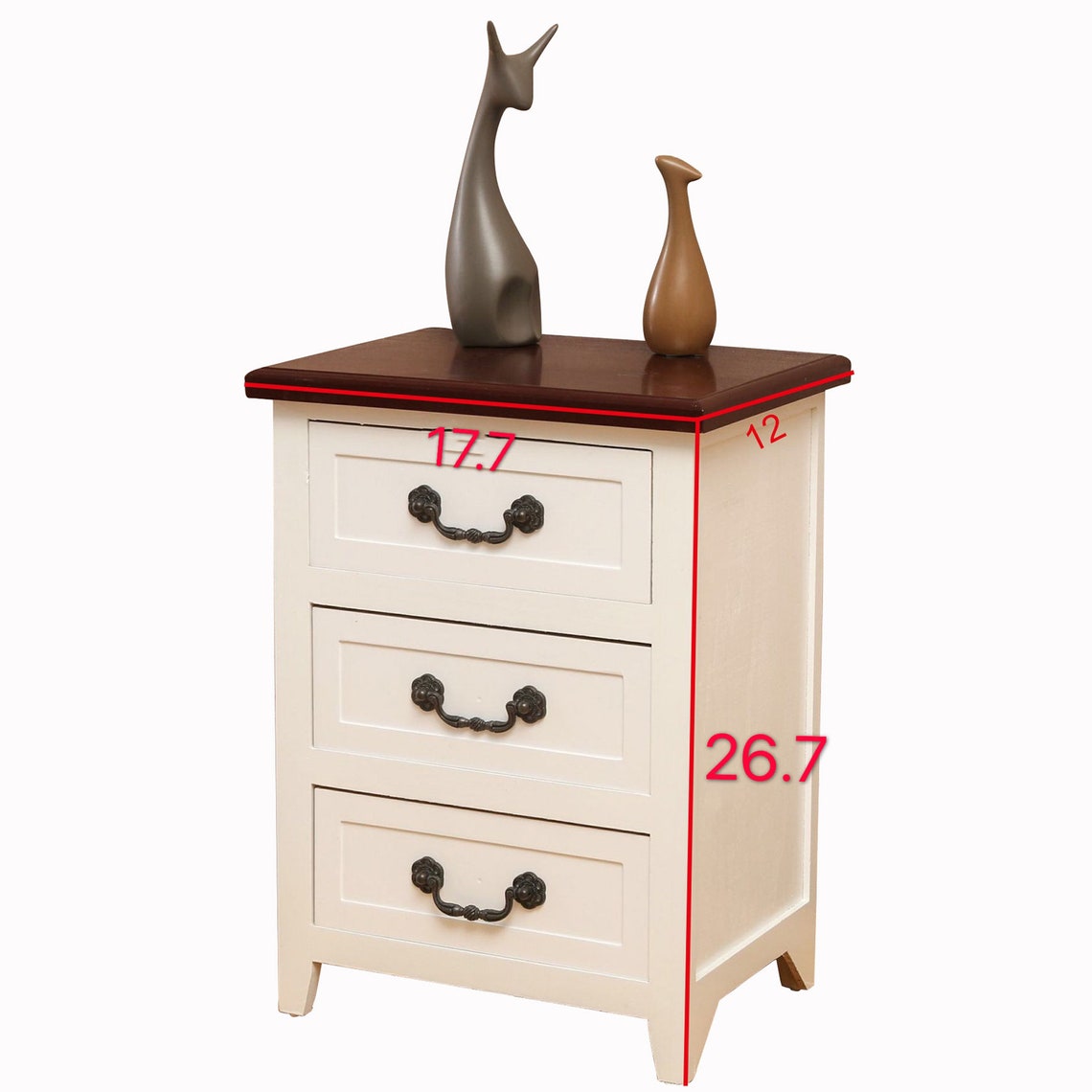 Strong Solid Wood Elegant Locking Nightstand With 2/3 Drawers Etsy