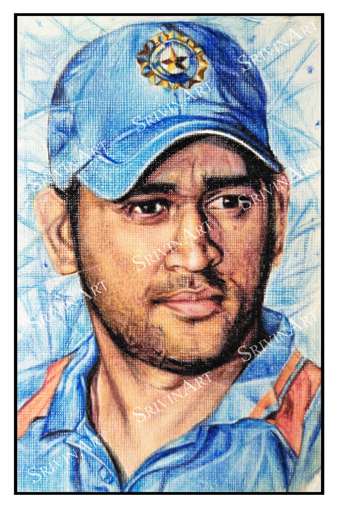 MS Dhoni ColourPencil Art Prints Wall Art Print for Room Decor Etsy