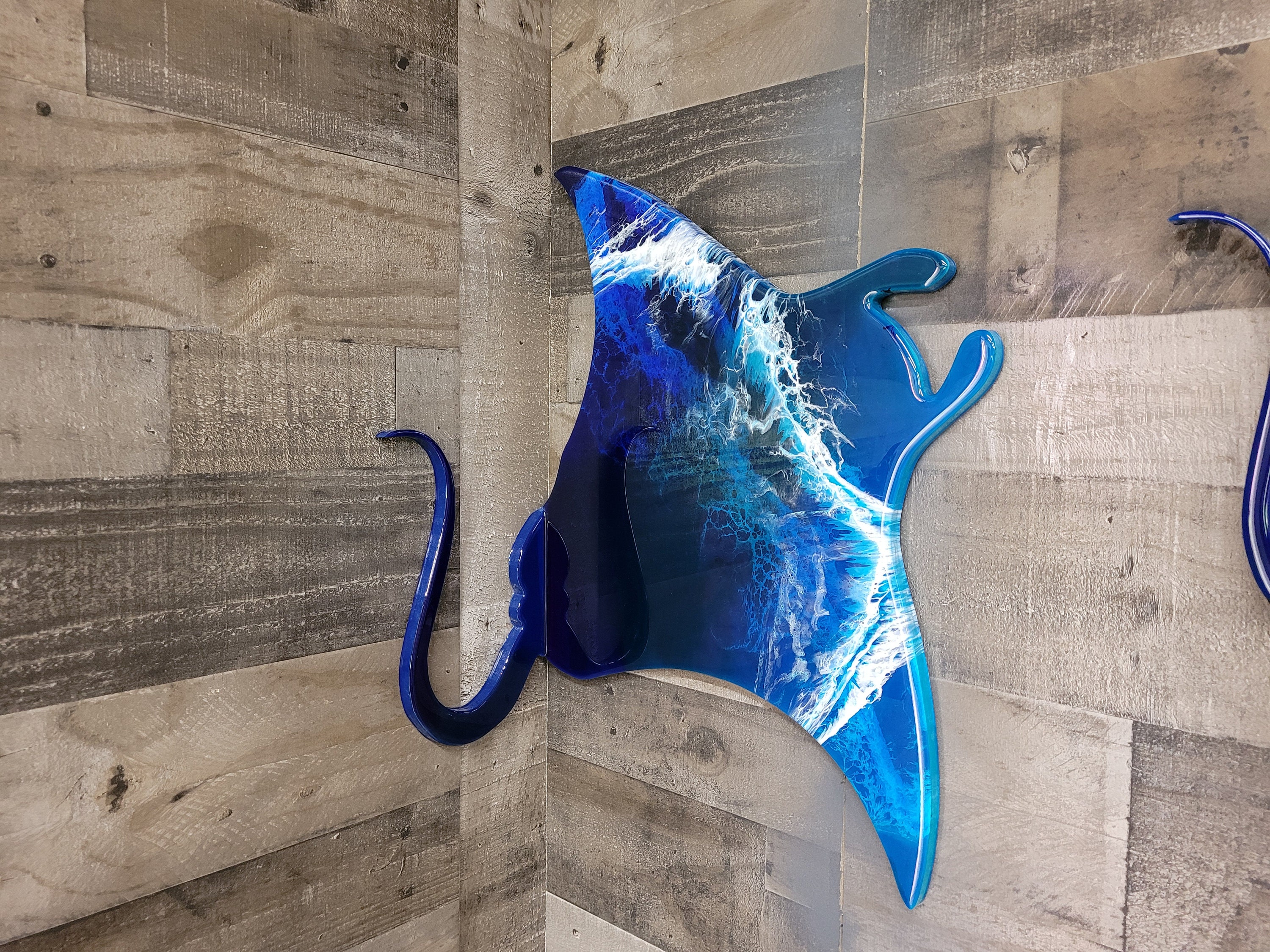 Corner manta ray epoxy ocean wall decor Etsy