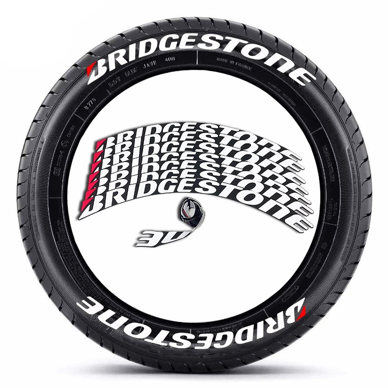 Bridgestone Tire Stickers Lettering Kit Joined One Piece 8 Etsy