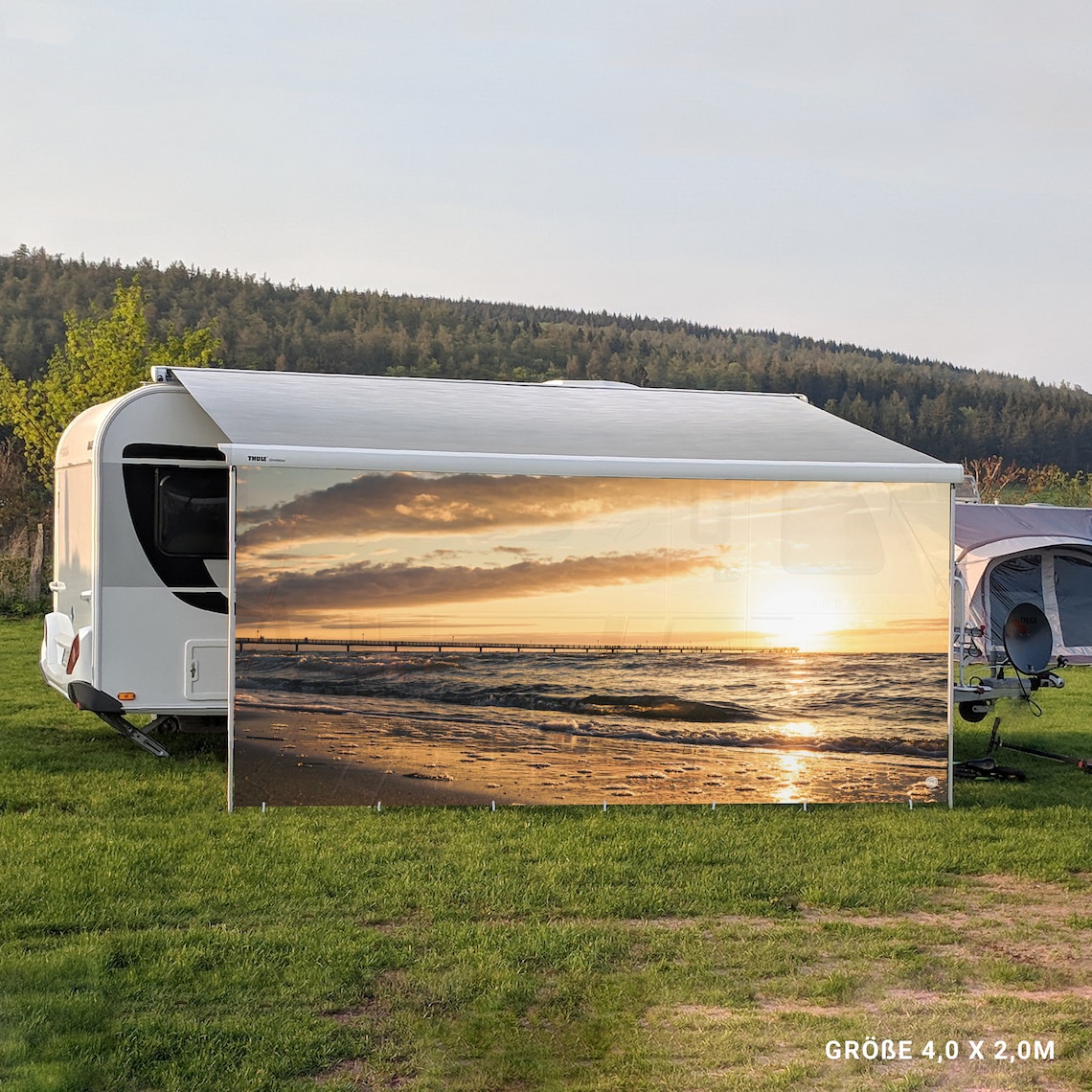 Motorhome Awning Privacy Screen Awning Seebrücke SUNSET 150 Cm Etsy