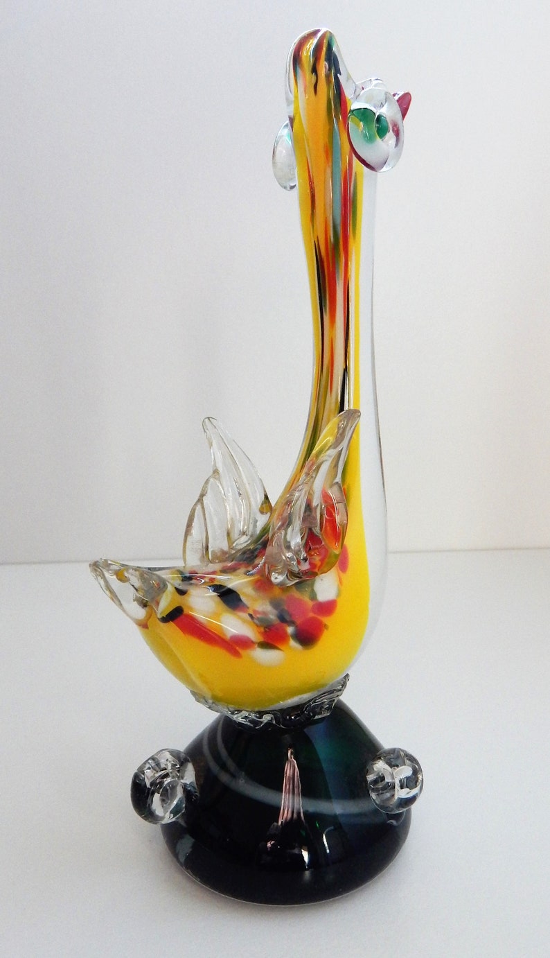 Murano End Of Day Venetian Art Glass Tall Abstract Bird Sculpture Mid Century Modern 1950s image 6