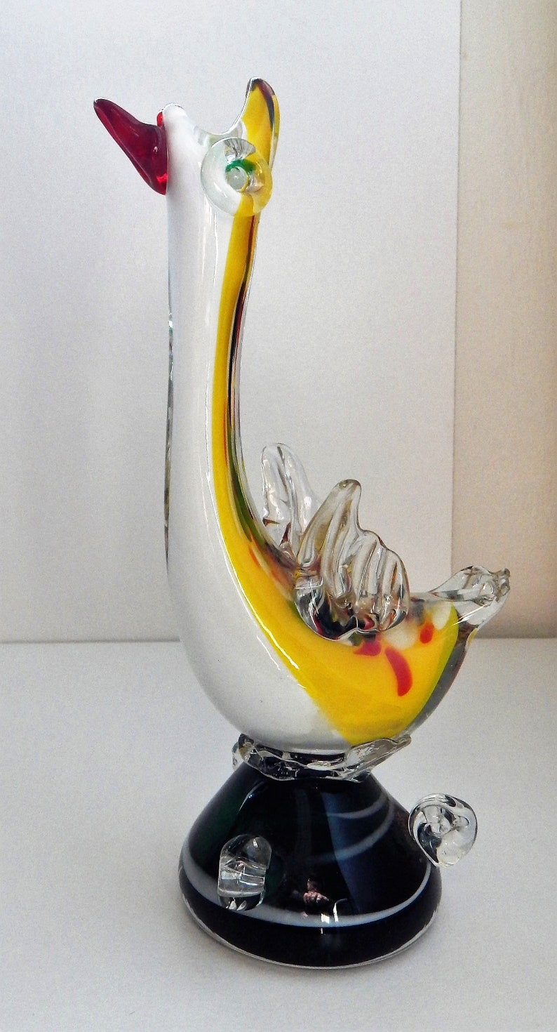 Murano End Of Day Venetian Art Glass Tall Abstract Bird Sculpture Mid Century Modern 1950s image 4