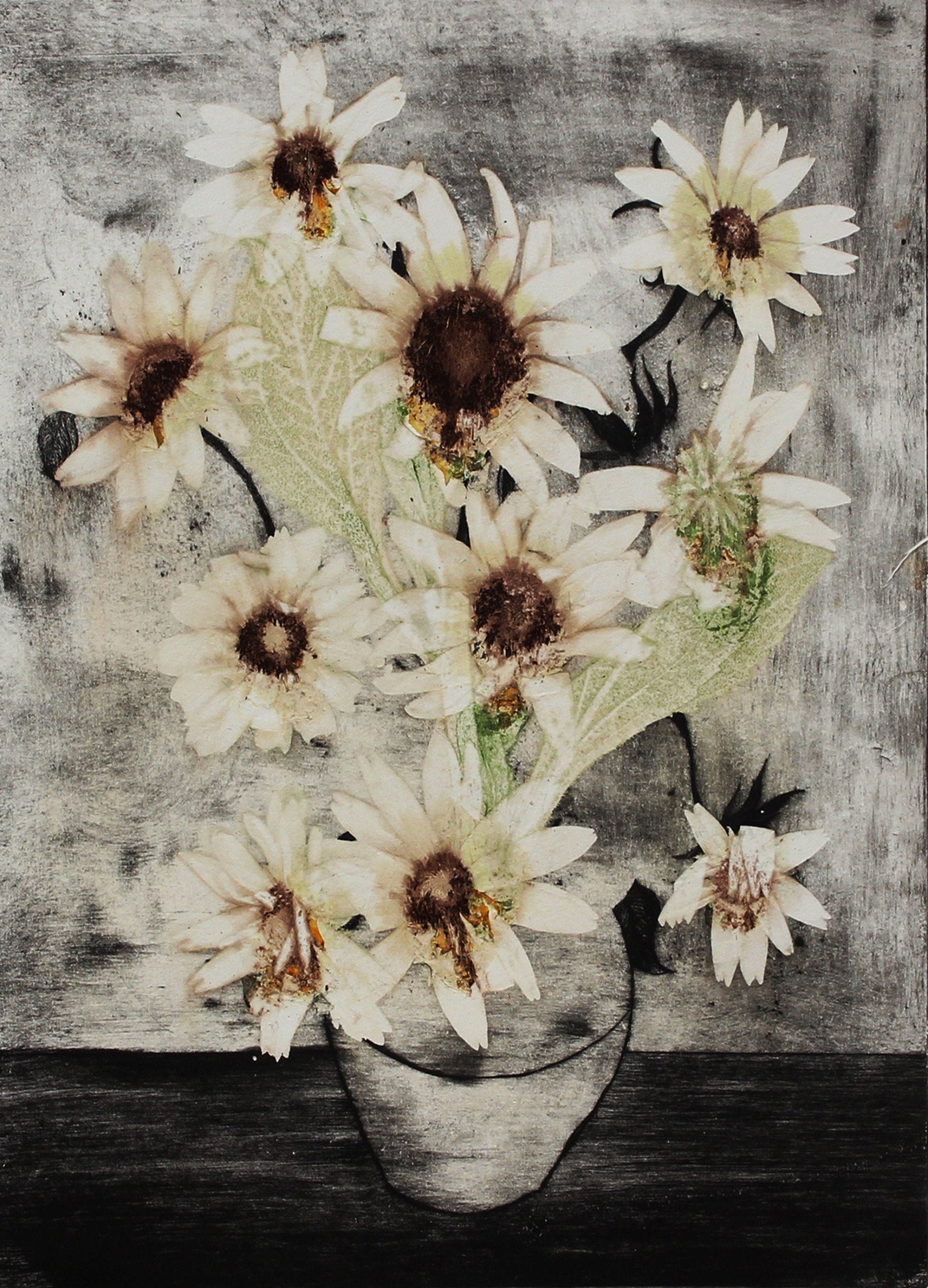 Sunflowers Prints Etching Sunflower Wall Art Flowerpot Etsy UK