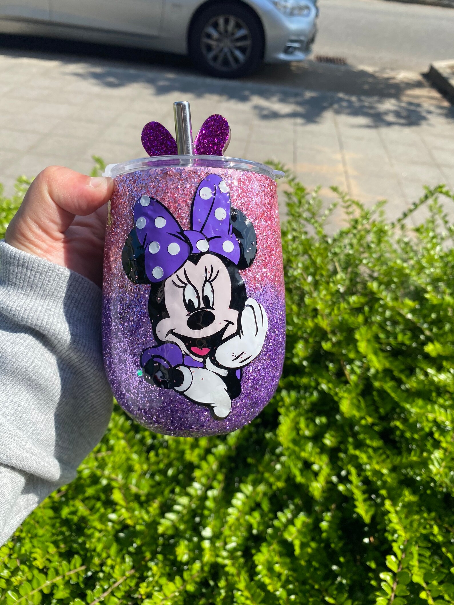 Resin Coffee mug with minnie mouse theme comes with straw and Etsy