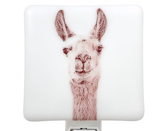 Llama Face Fused Glass Night Light