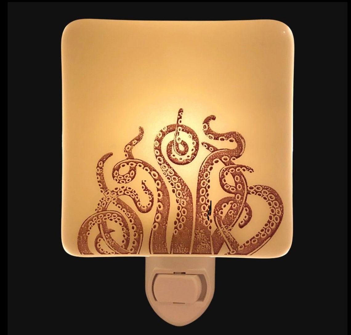 Octopus Tentacles Night Light Fused Glass Octopus Etsy