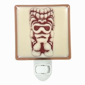 Vintage Tiki Night Light, Fused Glass