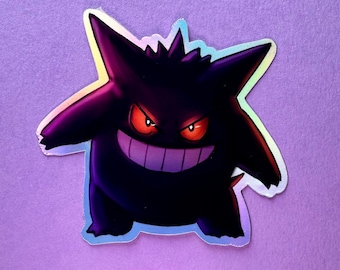 Gengar, Ghost Main, holographic sticker - 3in