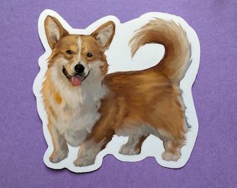 Corgi Dog Sticker, Waterproof Vinyl Decal