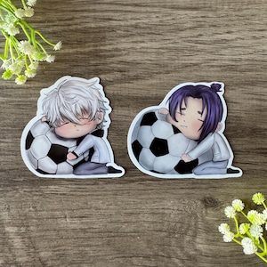 Chibi Nagi and Reo Sticker: Blue Lock Anime, Laptop Decal