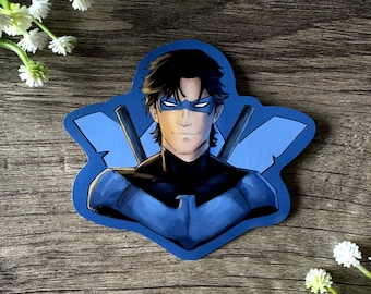 Naklejka Nightwing – winylowa naklejka DC Comics, dekoracja laptopa lub dziennika z superbohaterem
