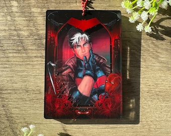 PREVENTA - Llavero portatarjetas fotográficas de Red Hood, dije de exhibición de tarjetas acrílicas de Jason Todd