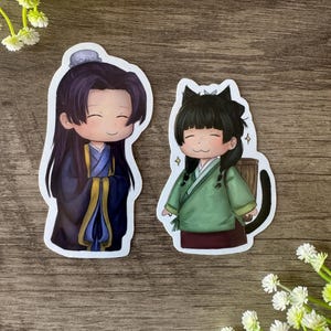 Diários do Boticário - Maomao e Jinshi, Presentes para fãs de anime, Adesivos de anime, Adesivos de mangá, Adesivos de anime chibi