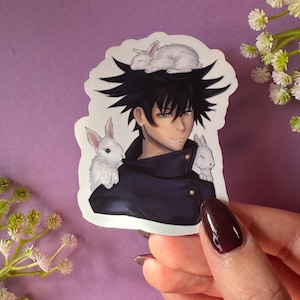 Megumi & Bunnies Sticker, Anime Fan Art