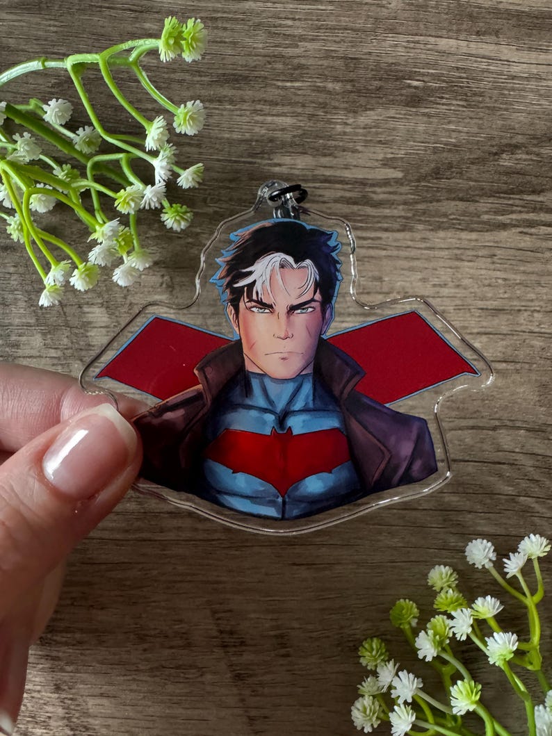 Red Hood Keychain – Jason Todd Acrylic Charm Double-sided, DC Comics ...
