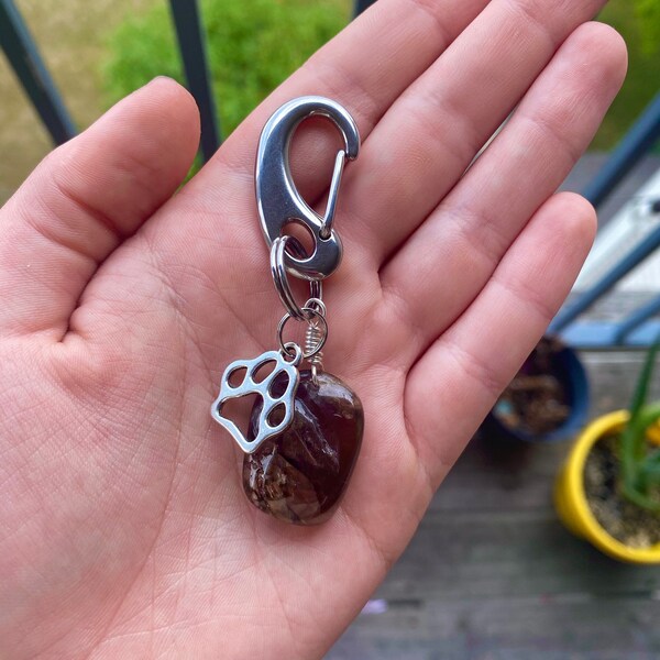 Custom Healing Crystal Collar Keychain for Pets