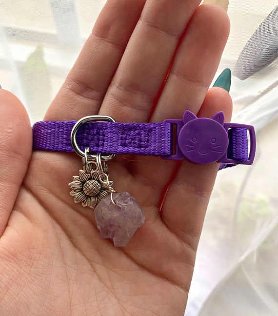Custom Healing Crystal Cat Collar Etsy