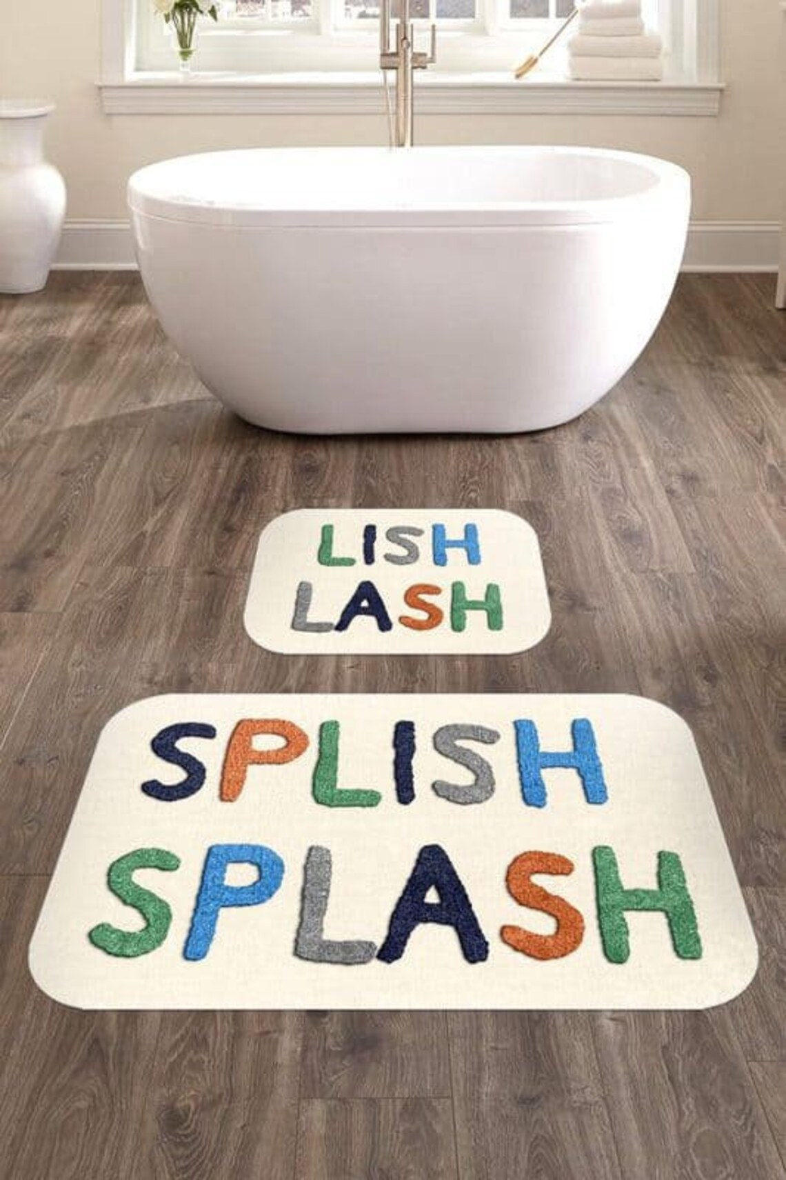 Splish Splash Printed Bath Matmachine Washable Non Slip Bath Etsy