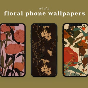 Floral phone wallpapers • set of 3