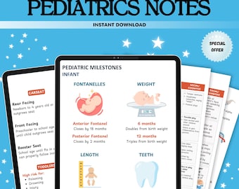 Pacote de Guias de Estudo de Enfermagem Pediátrica, Anotações sobre Saúde Infantil (PDF Digital)
