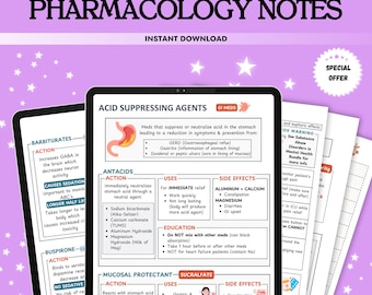 Pacote de Guias de Estudo de Farmacologia para Enfermagem, Anotações de Farmacologia (Download Digital)