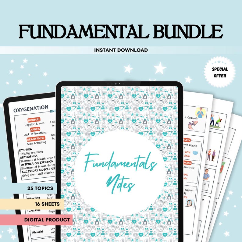 Nursing Study Guide, Clinical Notes, Lab Values (PDF) - Etsy