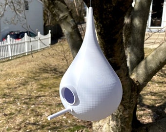 3D Printed Raindrop birdhouse - White