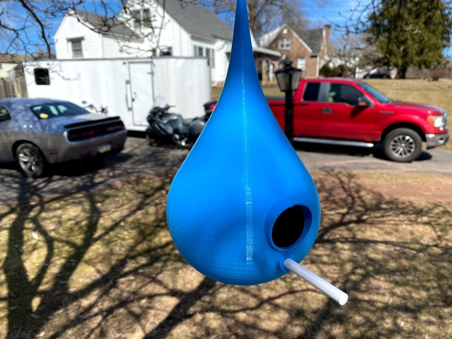 3D Printed Raindrop birdhouse Light Blue | Etsy