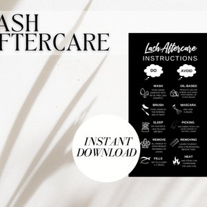 Lash Extension Aftercare Card | Lash Extensions Cards | Aftercare Card | Eyelash Aftercare Instructions