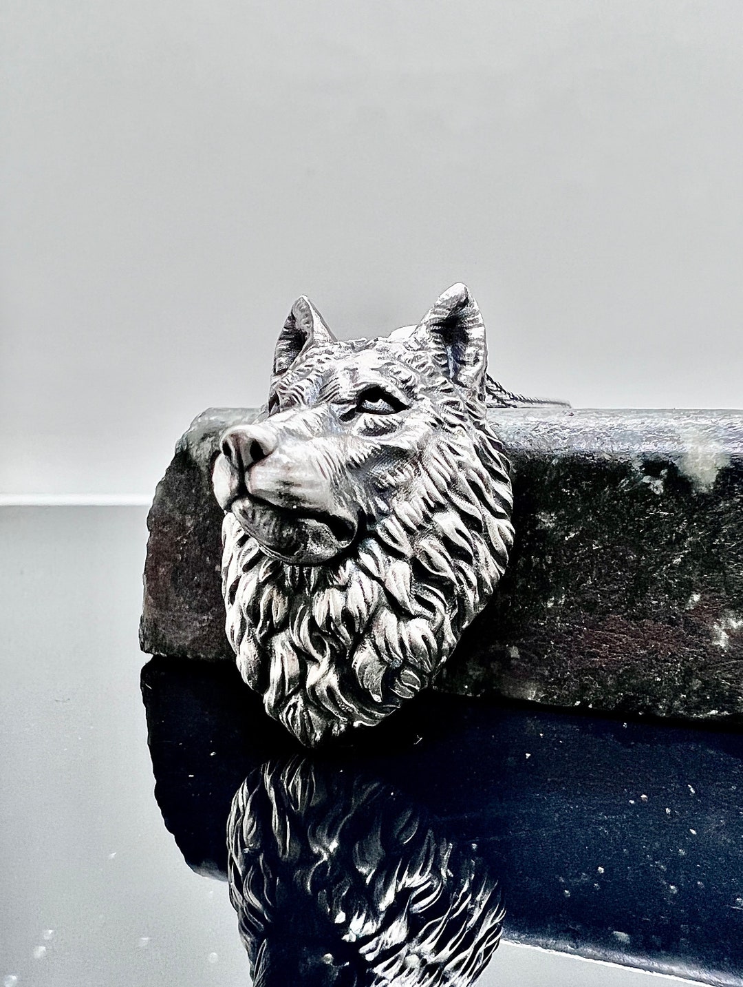 Personalized Wolf Accessory Animal Mens Jewelry 925 Silver Etsy