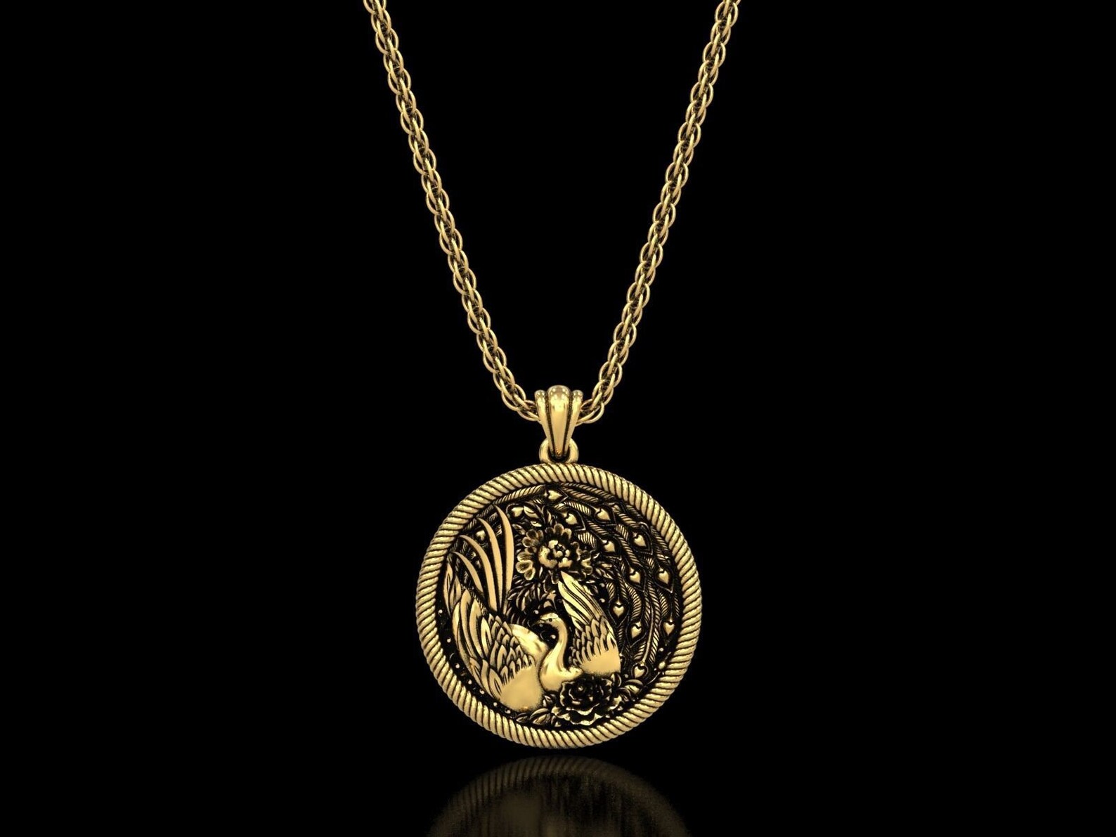 Bird Necklace Phoenix necklace Men's Locket Necklace Etsy