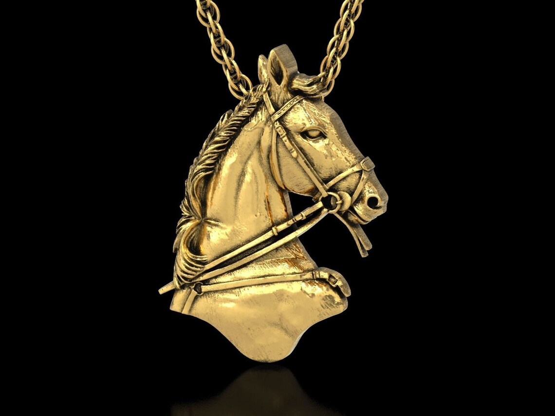 Horse Head Necklace Unisex Necklace Silver Horse Necklace Etsy