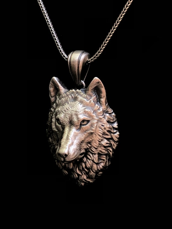Personalized Wolf Accessory Animal Mens Jewelry 925 Silver Etsy