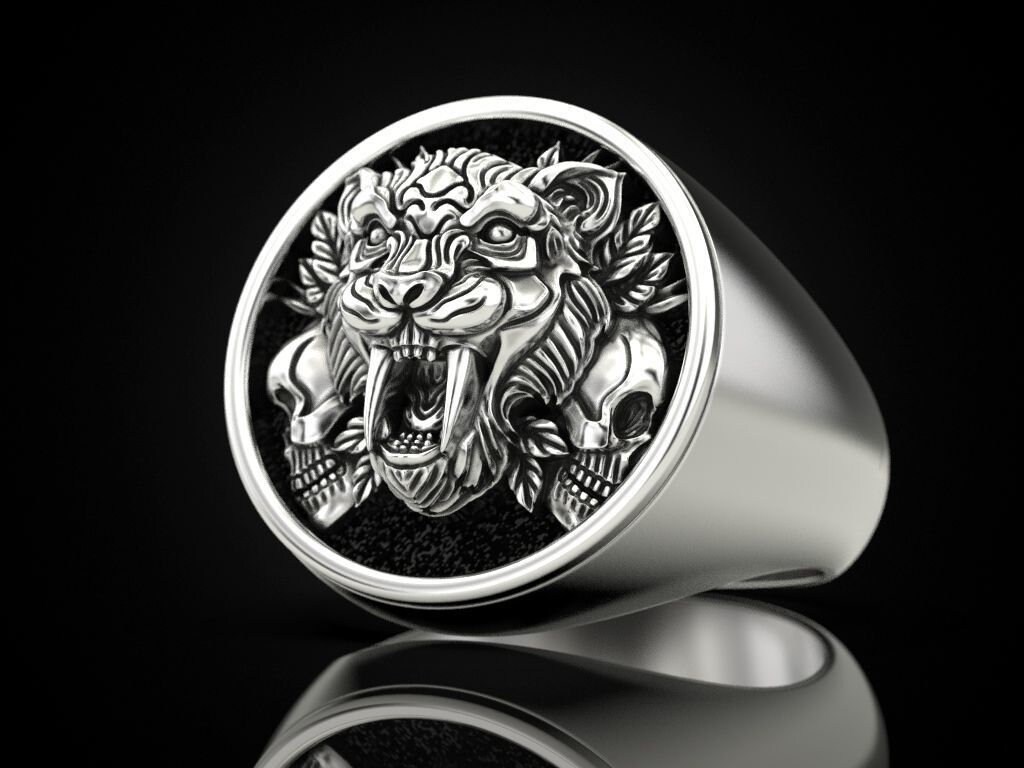 Lion Ringmen's Silver Design Silver Men's Ring - Etsy