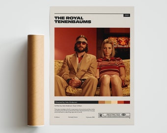 The Royal Tenenbaums Poster | Wes Anderson | Minimalist Movie Poster | Vintage Retro Art Print | Custom Poster | Wall Art Print | Home decor