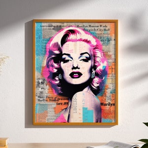 Marilyn Monroe Retro Vintage Glamour Pop Art Celebrity Portrait Print Poster Marilyn Feminine Wall Art Decor